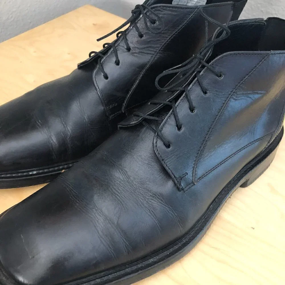 LLOYD Olon Leather Chukka Boot EUR 42.5 Black Square Toe Made in Germany